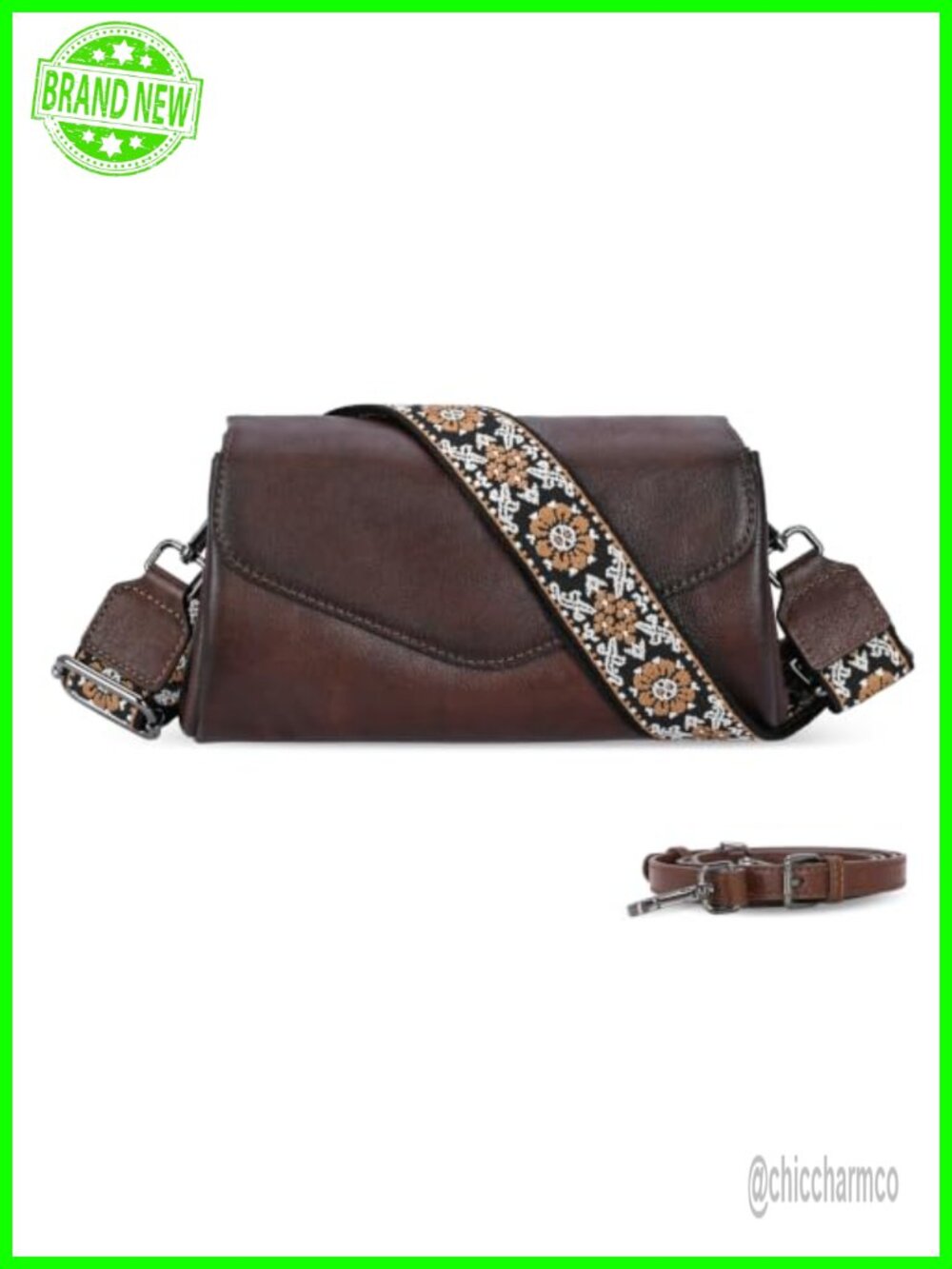 Genuine Leather Crossbody Satchel Bag Convertible Straps Women Purse